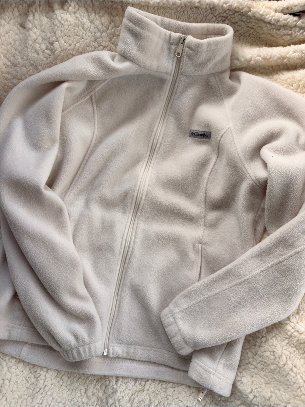 Columbia Cream Full-Zip Fleece Jacket